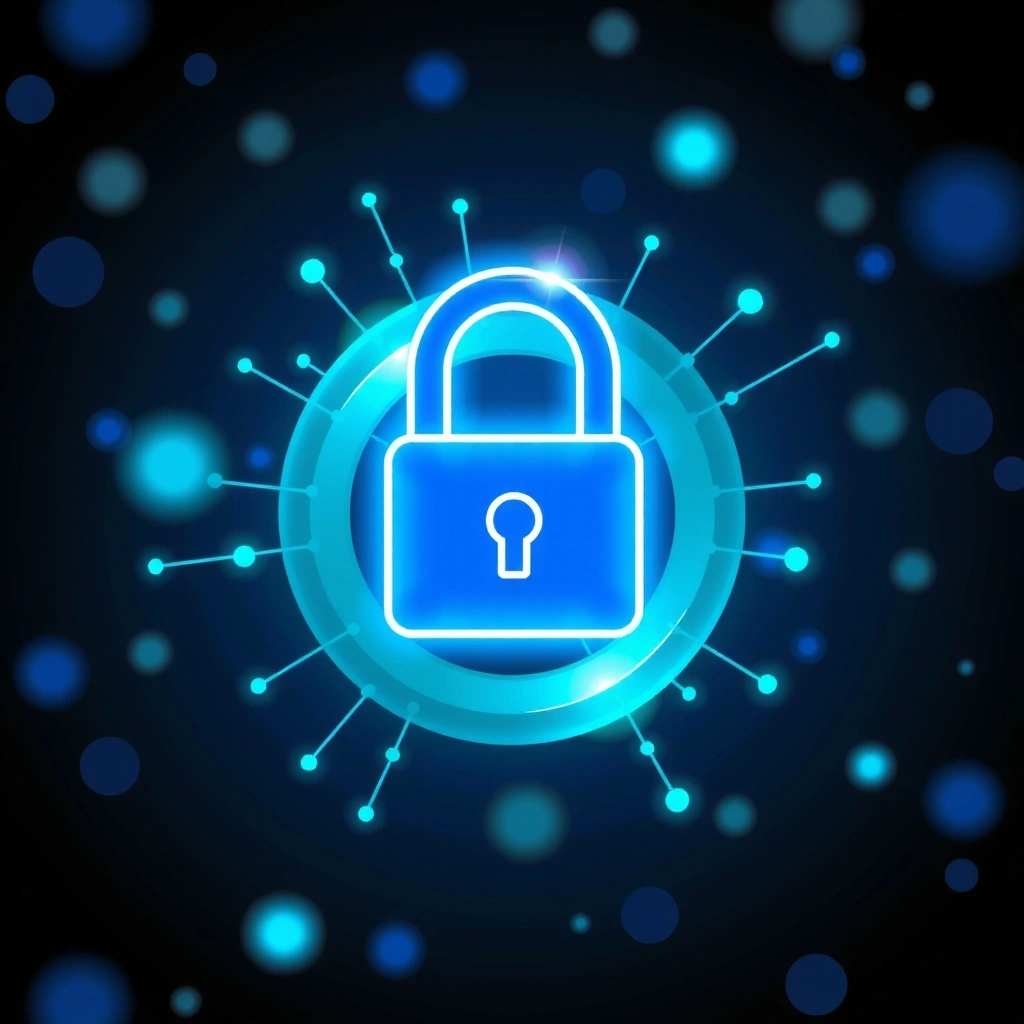 Ilustrație cu un lacăt digital, simbolizând securitatea datelor